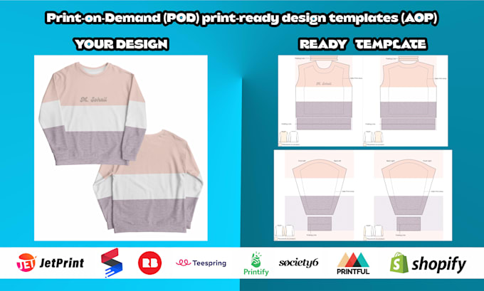 create aop print ready designs for printful, printify, subliminator, and more