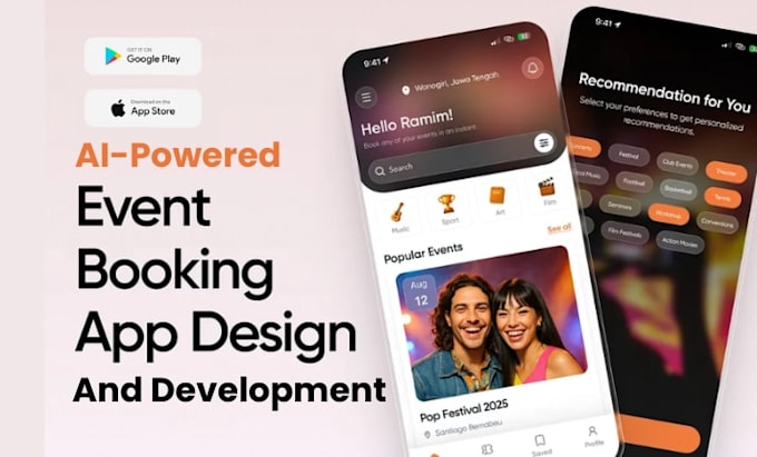 develop ai powered event booking app ticket booking app hotel booking app