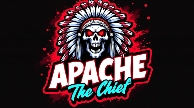 design outstanding apache head mascot logo in very short time