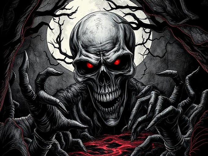 draw detailed illustration dark art