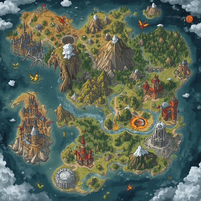 design a professional fantasy or historical map