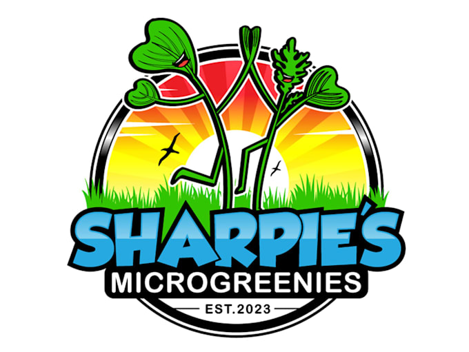 design amazing farm, microgreens logo just 12 hrs