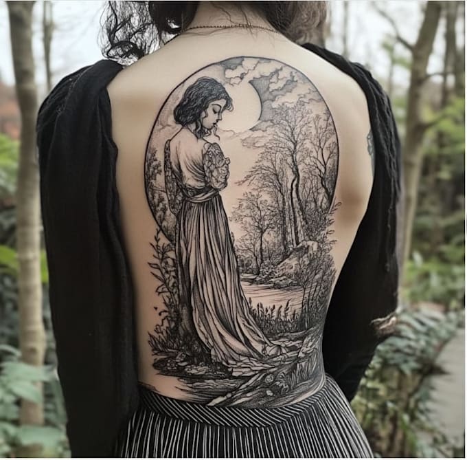 make a minimalist lineart tattoo design or illustration