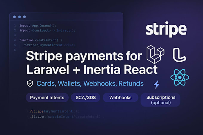 integrate stripe payments in laravel inertia react