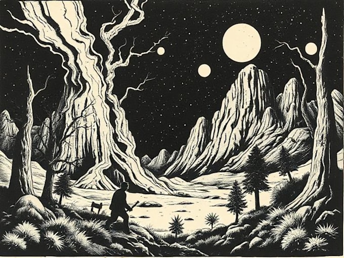 create awesome linocut illustration art