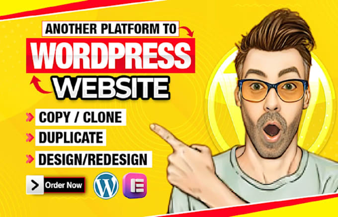 duplicate, redesign, clone copy website, design wordpress website with elementor