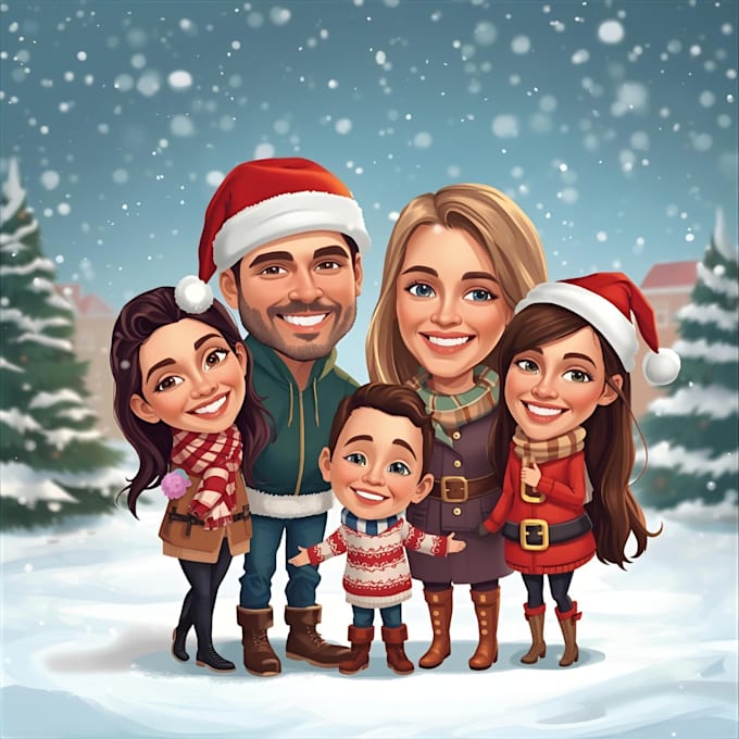draw christmas cartoon caricature