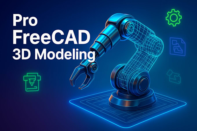 design professional freecad 3d models and prototypes