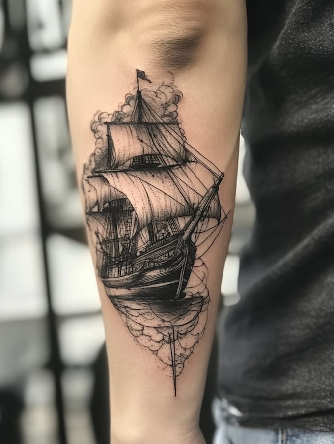 create a tattoo design for leg sleeve
