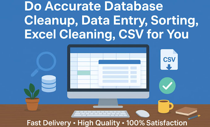 do accurate database cleanup, data entry, sorting, excel cleaning, CSV for you