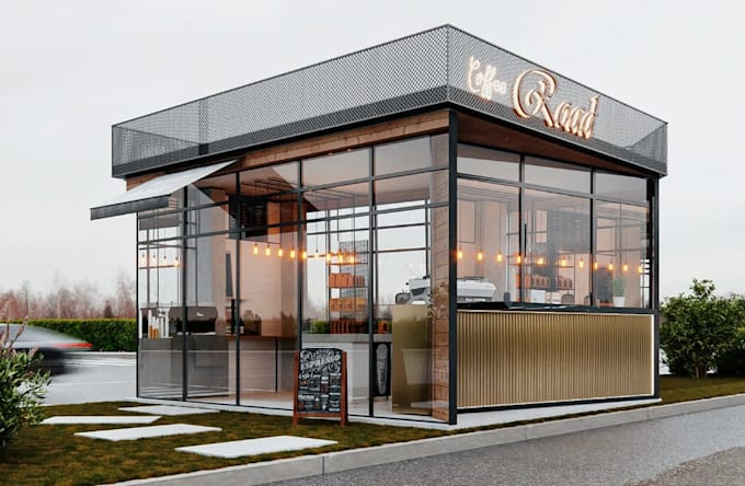 redesign 3d coffee shop, cozy lounge, cafe layout rendering,3d restaurant design