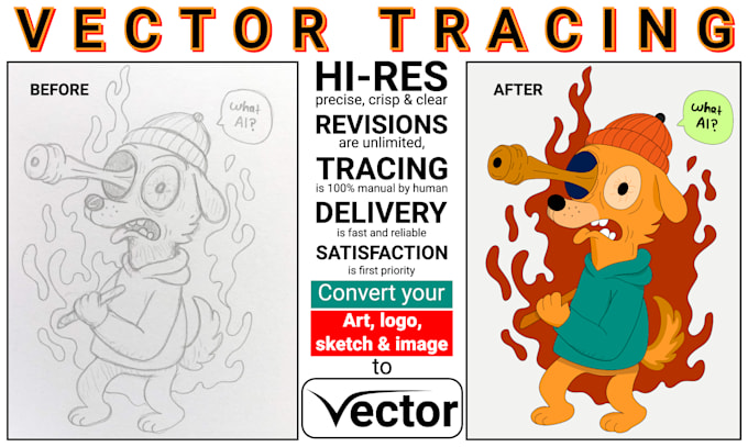 recreate, vectorize, trace your logo or sketch or artwork