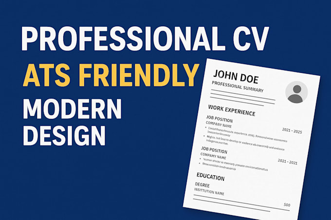 design a professional and modern CV or resume