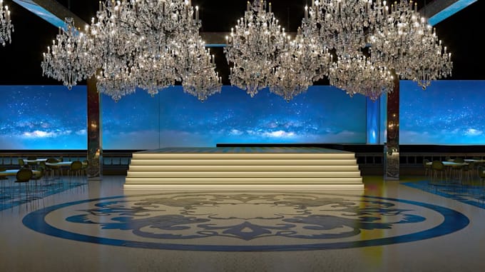 visuals your 3d event decor, venue walkthrough, stage lighting, vray rendering