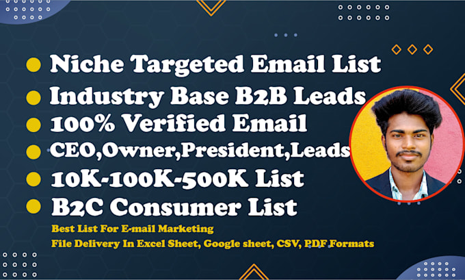 Build niche targeted email list for email marketing by Mijbah2003 | Fiverr