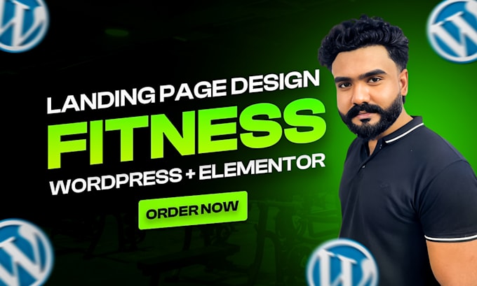 design fitness landing page with elementor wordpress