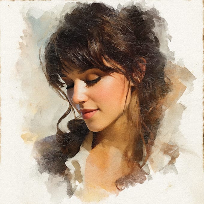 draw an watercolor portrait art