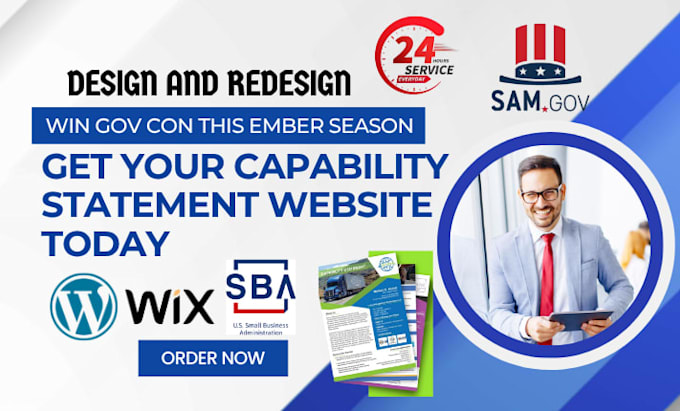 setup winning government contract website and trust capability statement website