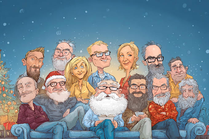 draw christmas cartoon caricature