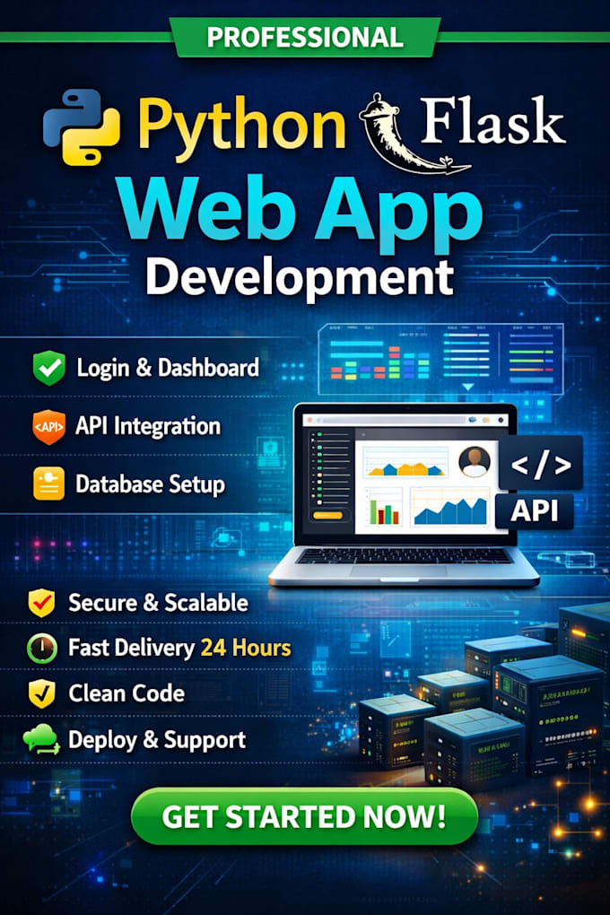 build python flask web app with dashboard login and API integration