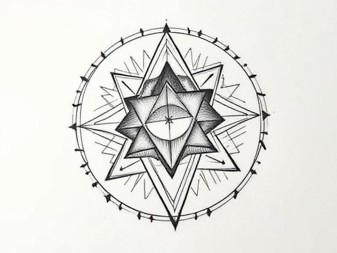 create unique custom geometric tattoo design
