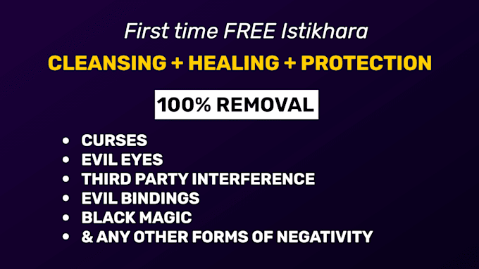 remove curses, evil eyes, third party, negativity and bad magic etc