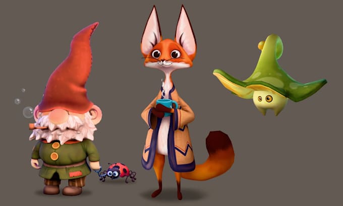 create a custom stylized low poly 3d character for your game or personal project