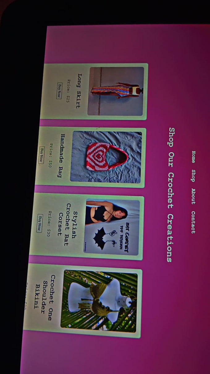 design a modern online crochet store website