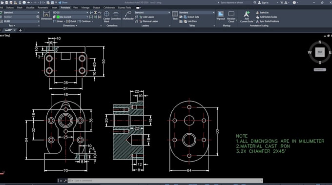 Redraw your pdf or hand sketch into autocad dwg file by Darko_kovac ...
