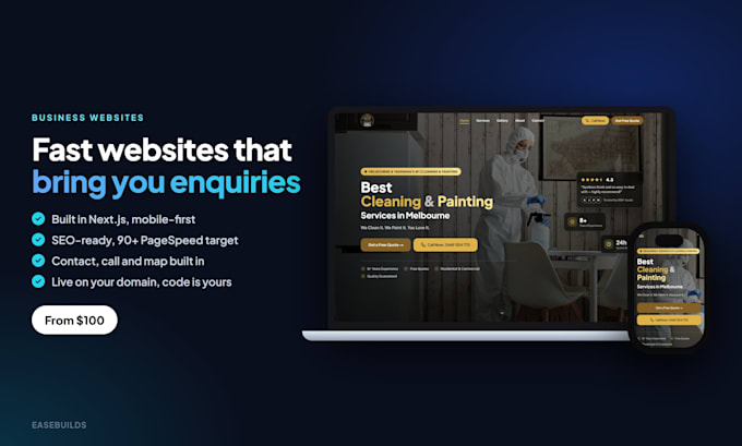 build a fast, modern business website or landing page