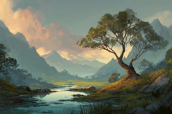 draw digital cityscape or countryside landscapes