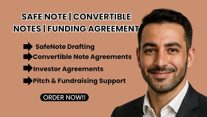 draft safe note, convertible note, investor agreement and startup fund agreement
