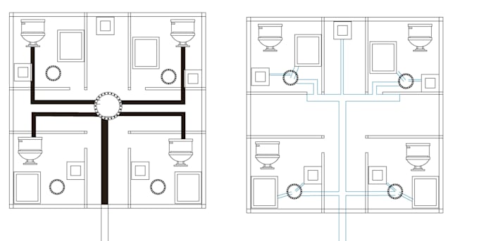 draw 2d architectural drawing in autocad from sketch
