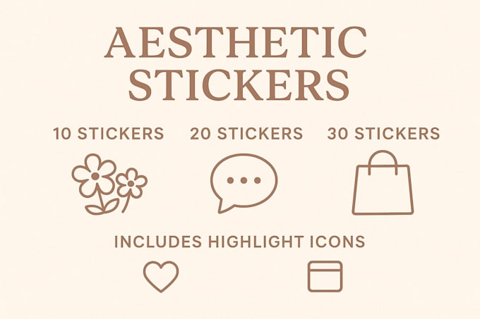 Design aesthetic digital stickers by Violetkim29 | Fiverr