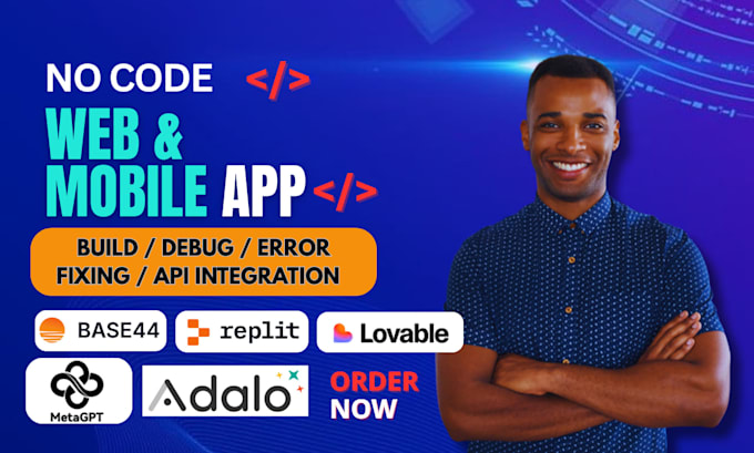 build no code app adalo glide bubble io mgx fix replit bug chatbot integration