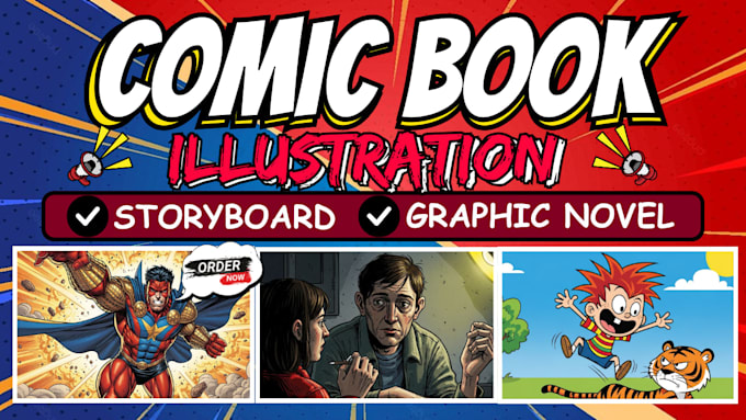 Comic book illustration cover page, superhero character story comic ...