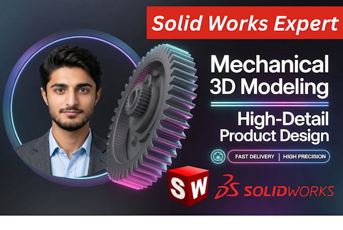 provide solid works 3d modelling, and product design