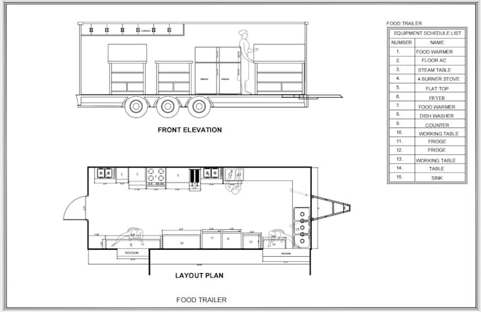 create professional 2d food truck for city permit approval