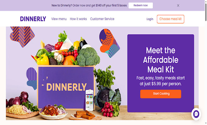 build wix squarespace food subscription box website meal kit delivery website
