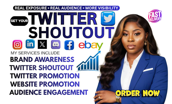 promote your twitter x shoutout, website link organic growth promotion