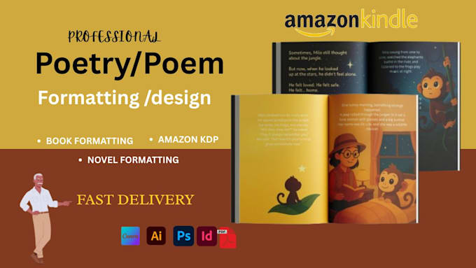 format design poetry book, poem chapbook, nonfiction novel story, children book