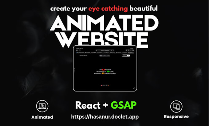 create an animated responsive website react gsap