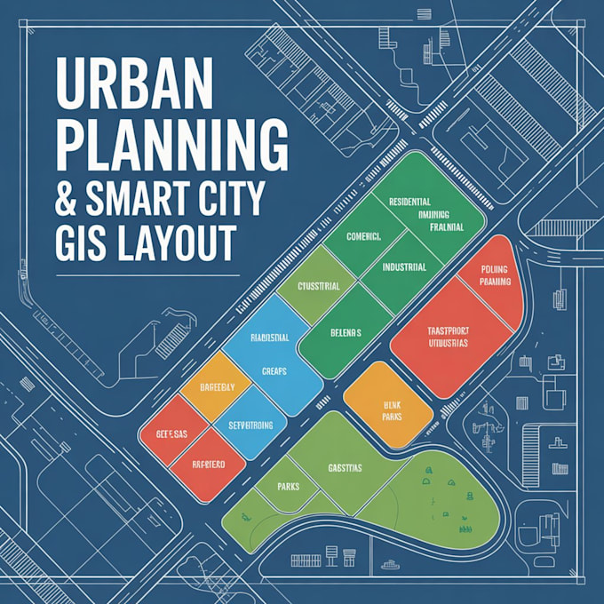 create urban planning and smart city gis layout with detailed maps