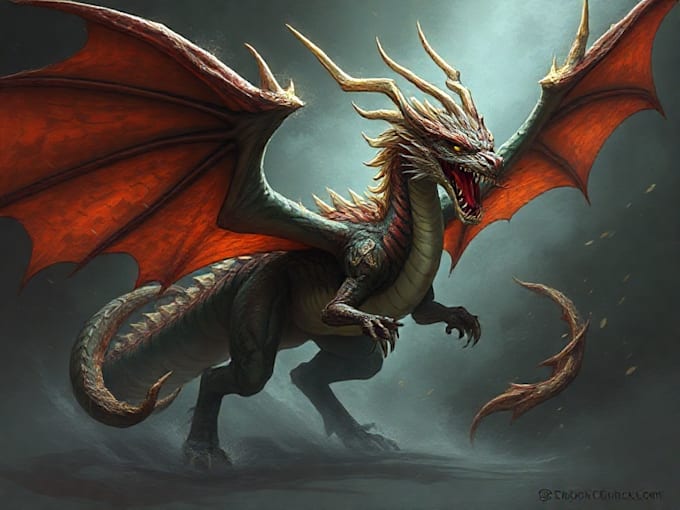 concept art for characters, dragons and monsters