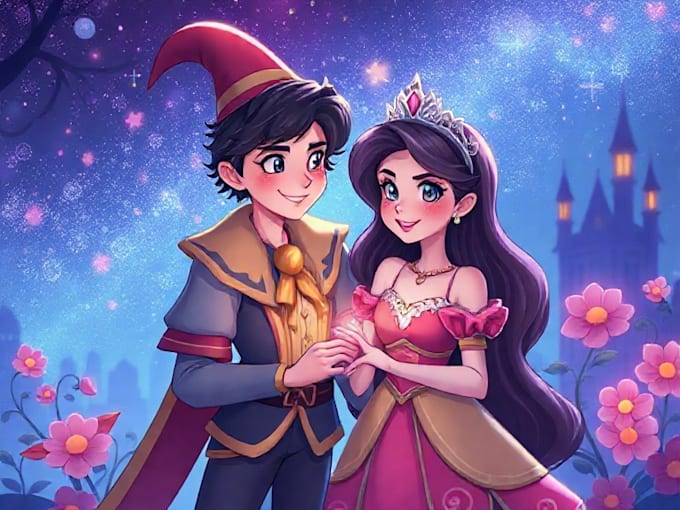 draw magical disney style art for you