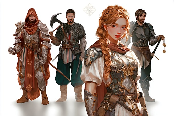 Fansinating Characters Draw your fantasy character illustration unique style digital art by ...