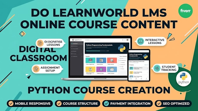 do learnworld lms online course content,digital classroom,python course creation