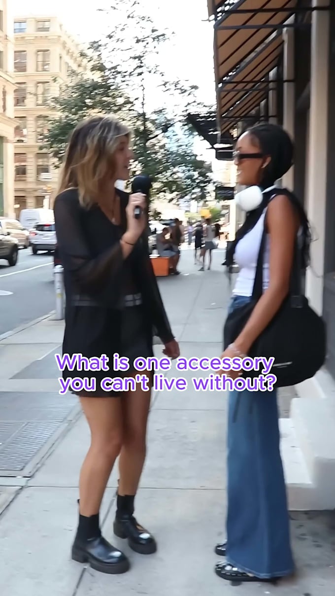Create female ugc street interview ads for tiktok with your question by ...
