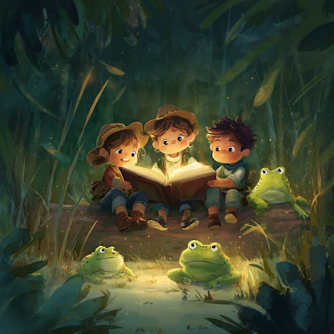 create enchanting children story book illustrations