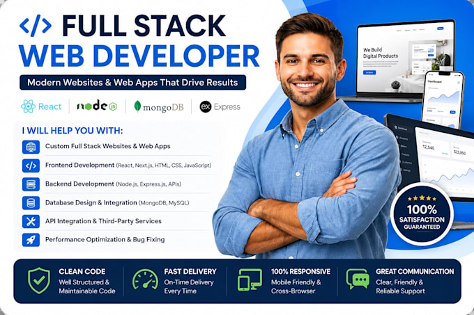 do custom website development full stack developer frontend backend developer